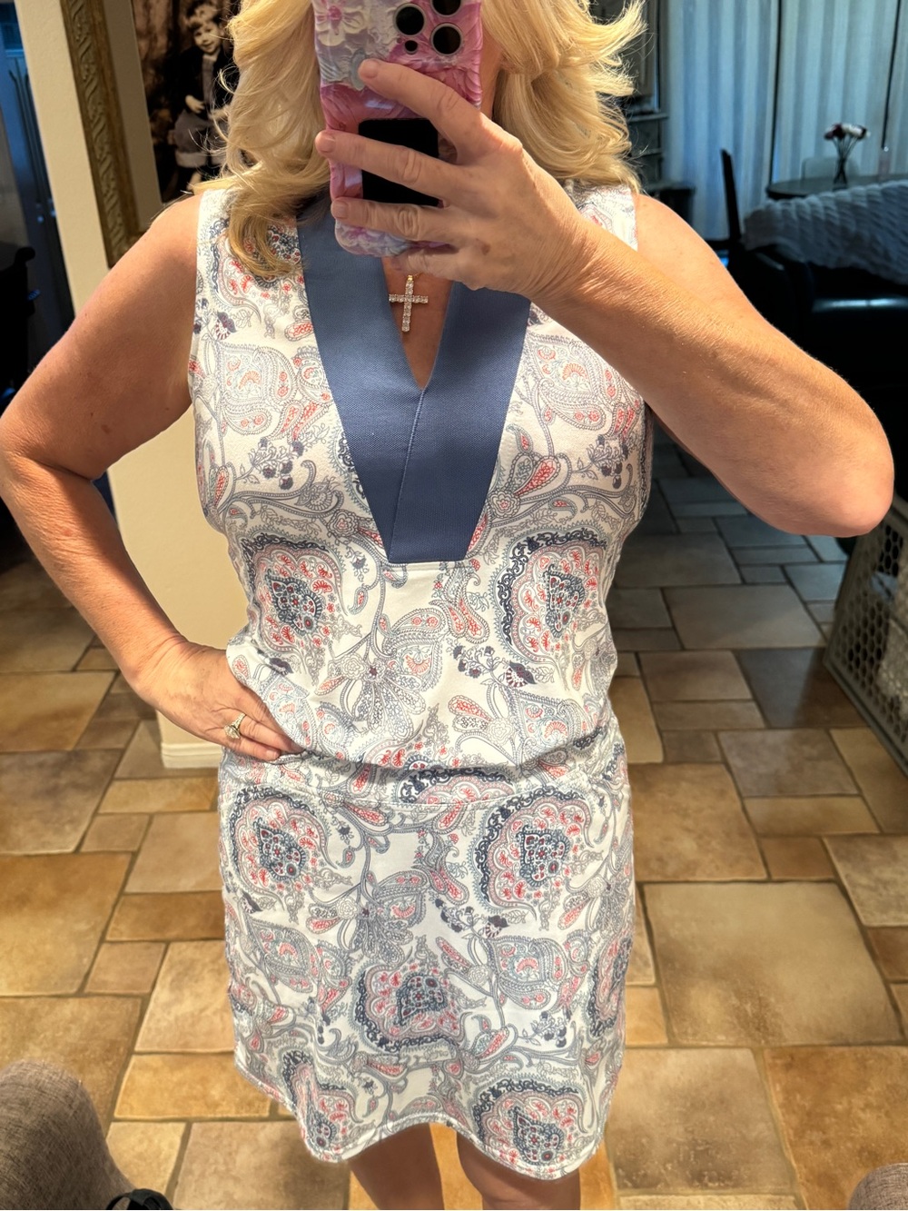 Tennis Outfit Sleeveless Paisley V-Neck and skorts